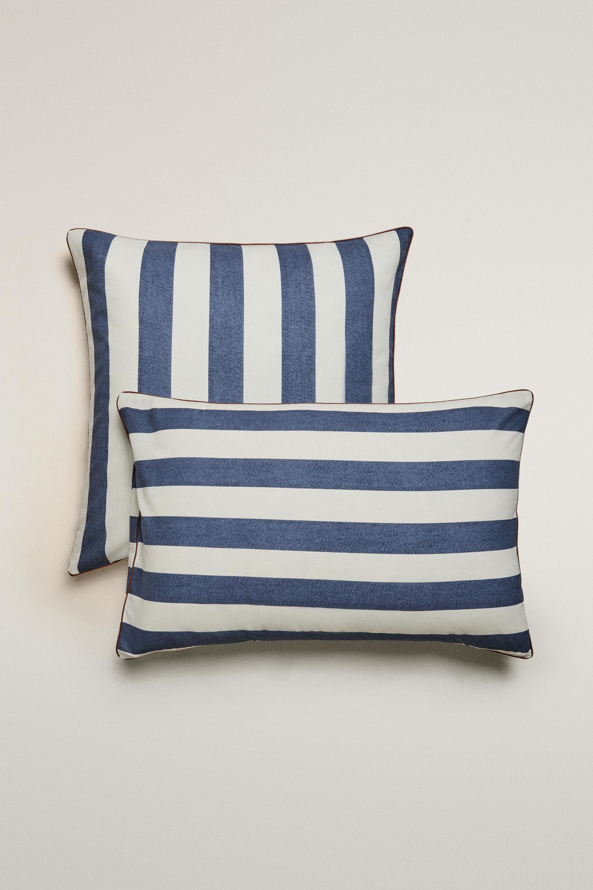 FADED COTTON STRIPED PILLOWCASE